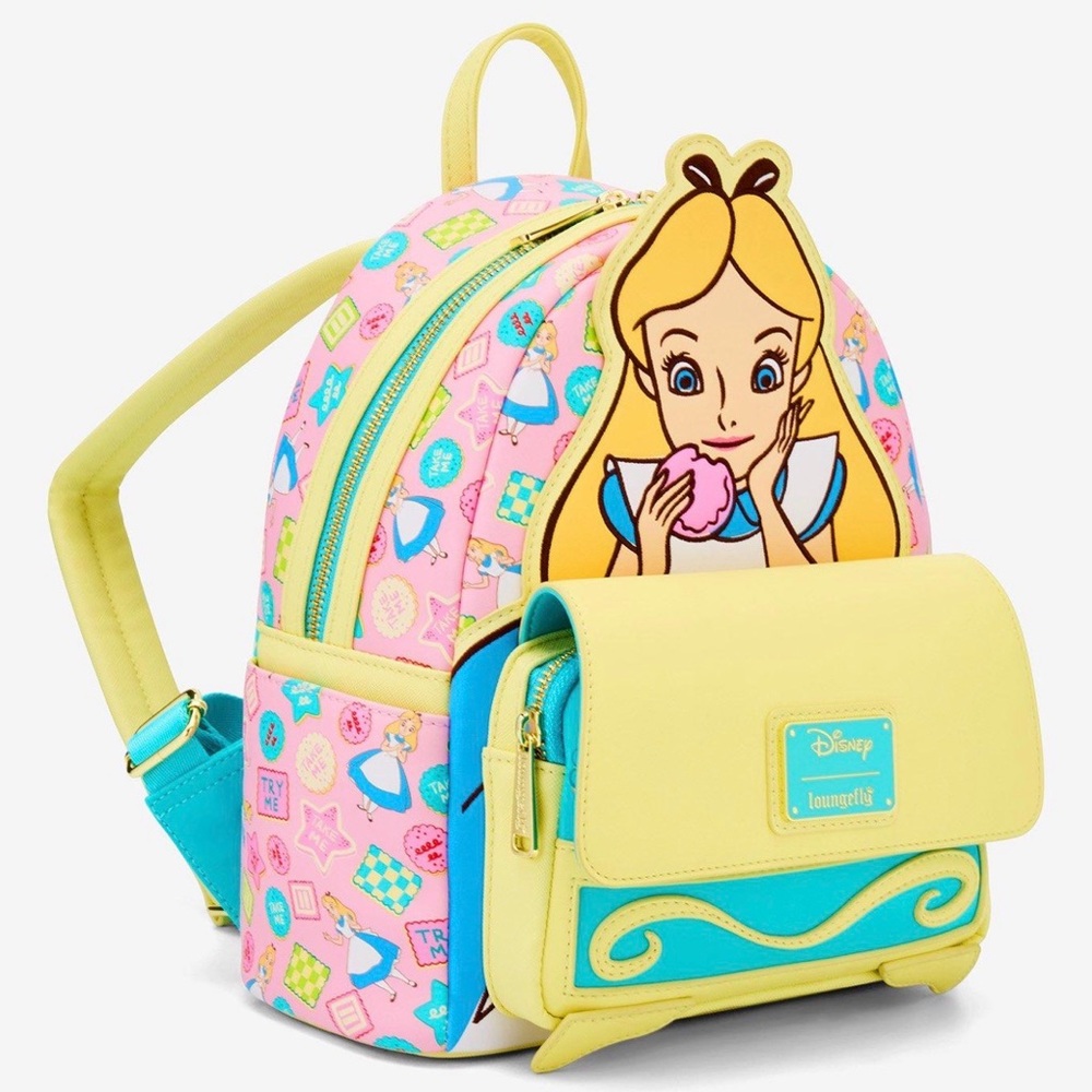 Loungefly Disney Alice in Wonderland  Mini Backpack AND matching wallet - Picture 4 of 10